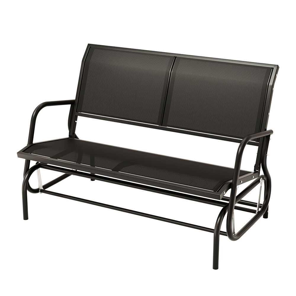 Outdoor Garden Bench Seat Swing Glider Rocking 2 Seater Patio Furniture Black Price