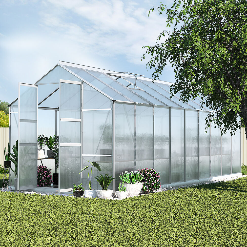 Greenhouse 5.1x2.5x2.26M Double Doors Aluminium Green House Garden Shed Price