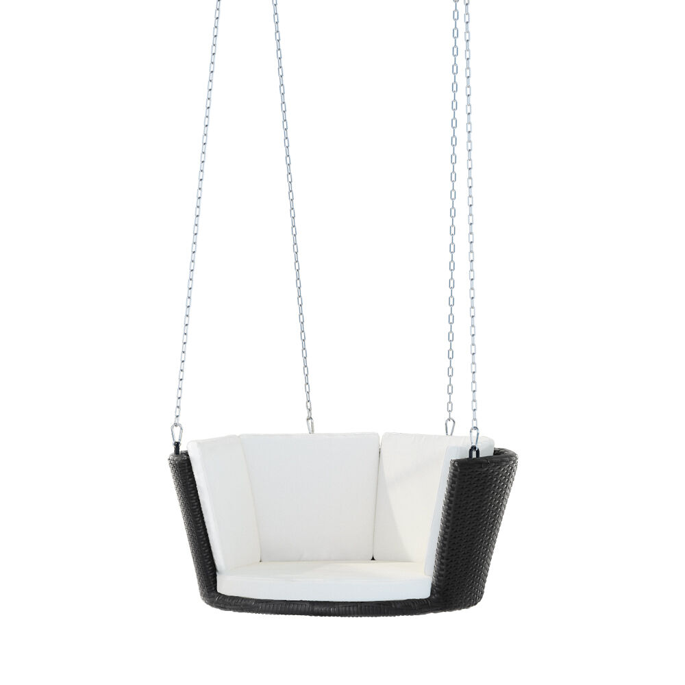 Rattan Porch Swing Chair With Chain Cushion Outdoor Furniture Black Price