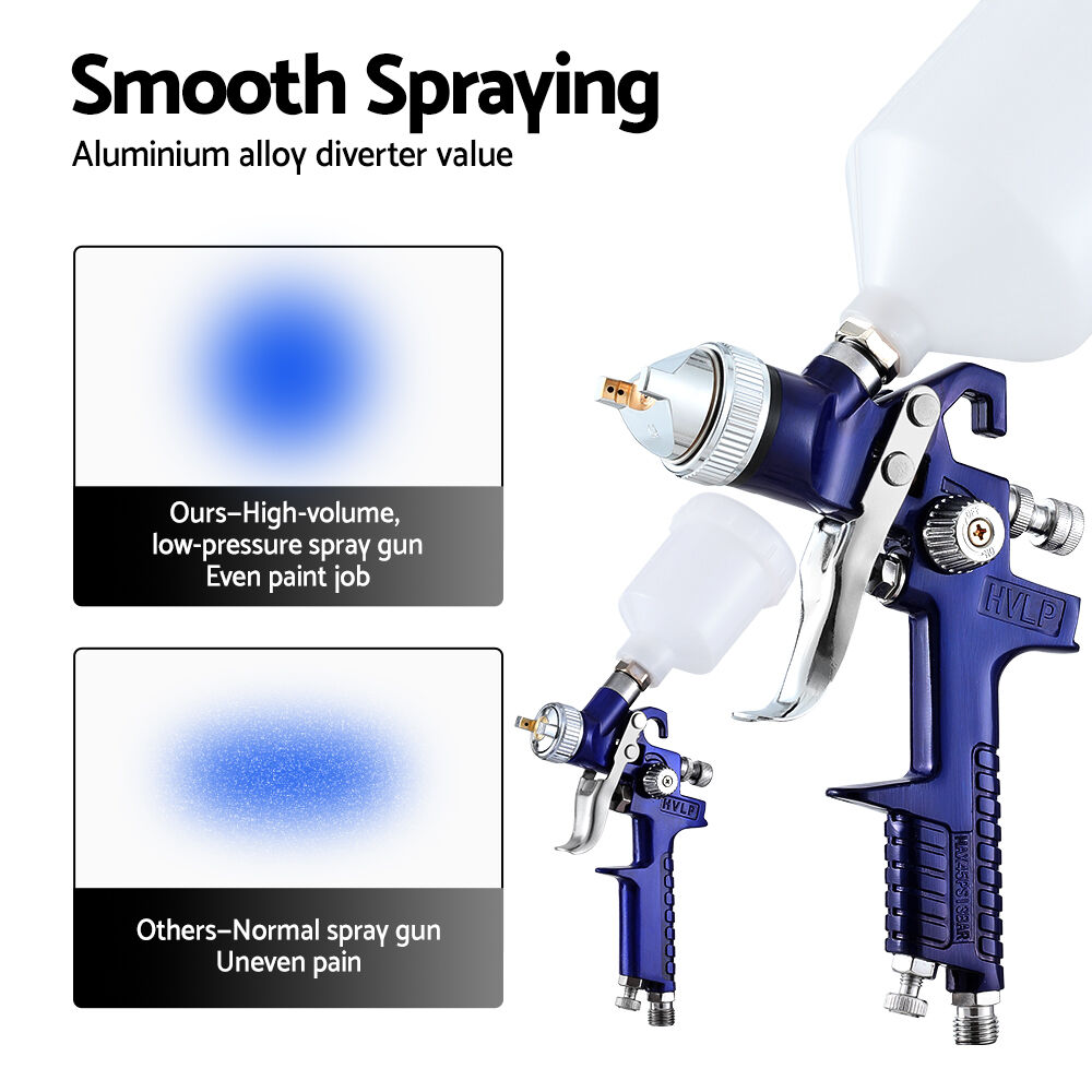 2PC HVLP Air Spray Gun Gravity Feed Cup Nozzles Included Price