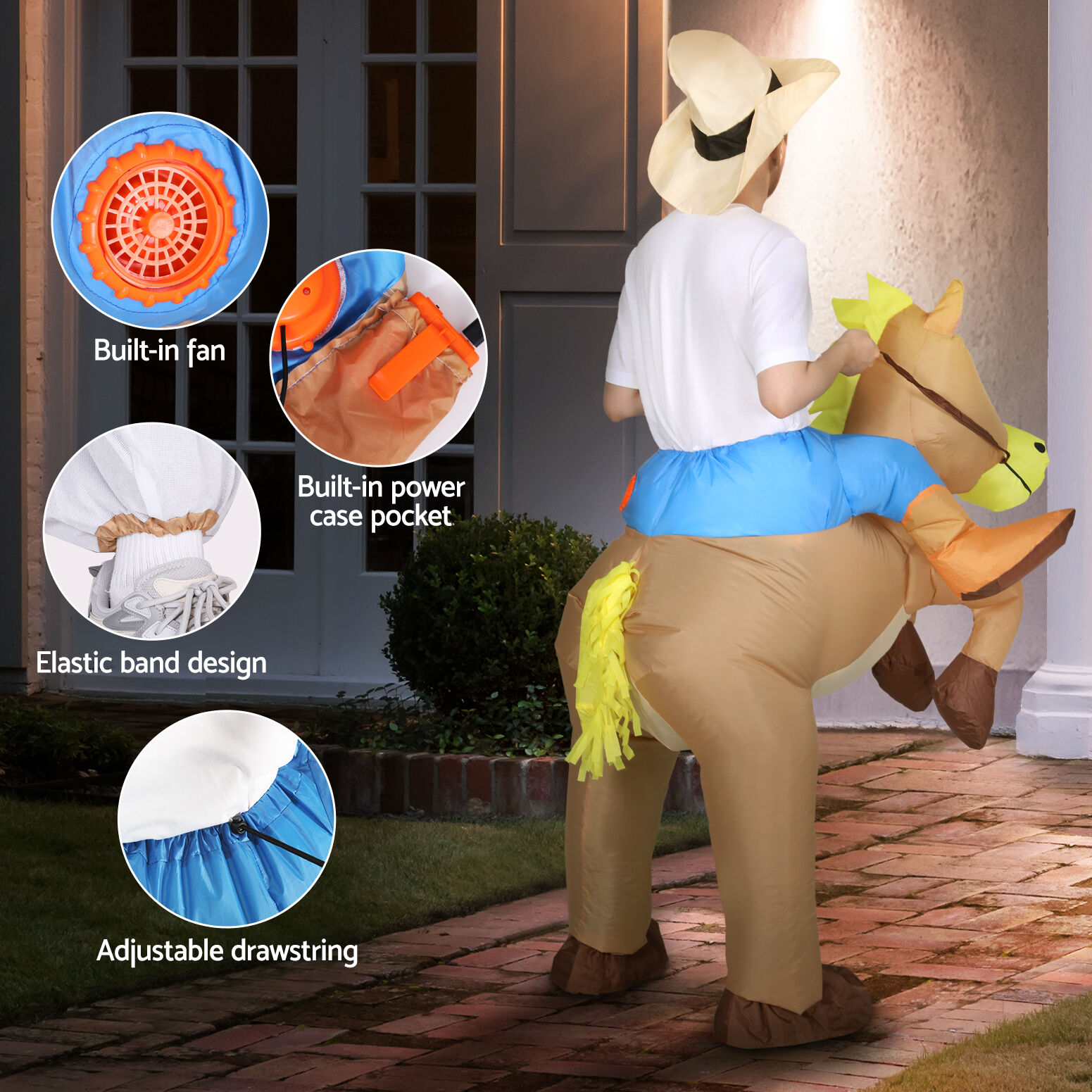 Inflatable Cowboy Costume Adult Suit Blow Up Party Fancy Dress Halloween Cosplay Price