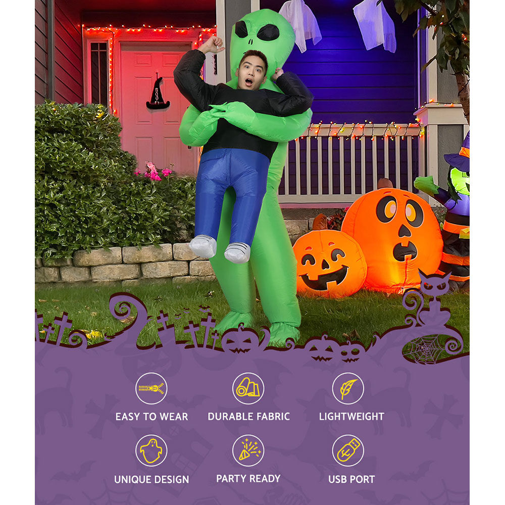 Inflatable Green Alien Costume Adult Suit Blow Up Party Fancy Dress Halloween Cosplay Price