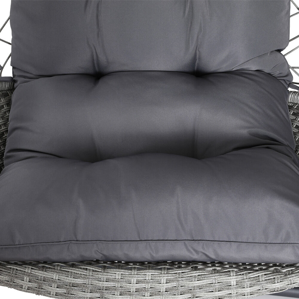 Gardeon Outdoor Egg Swing Chair Wicker Furniture Pod Stand Armrest Light Grey Price