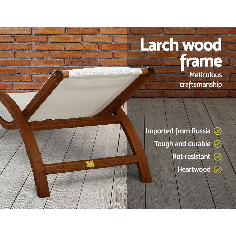 Gardeon Sun Lounge Outdoor Furniture Timber Armchair Wooden Stand Price