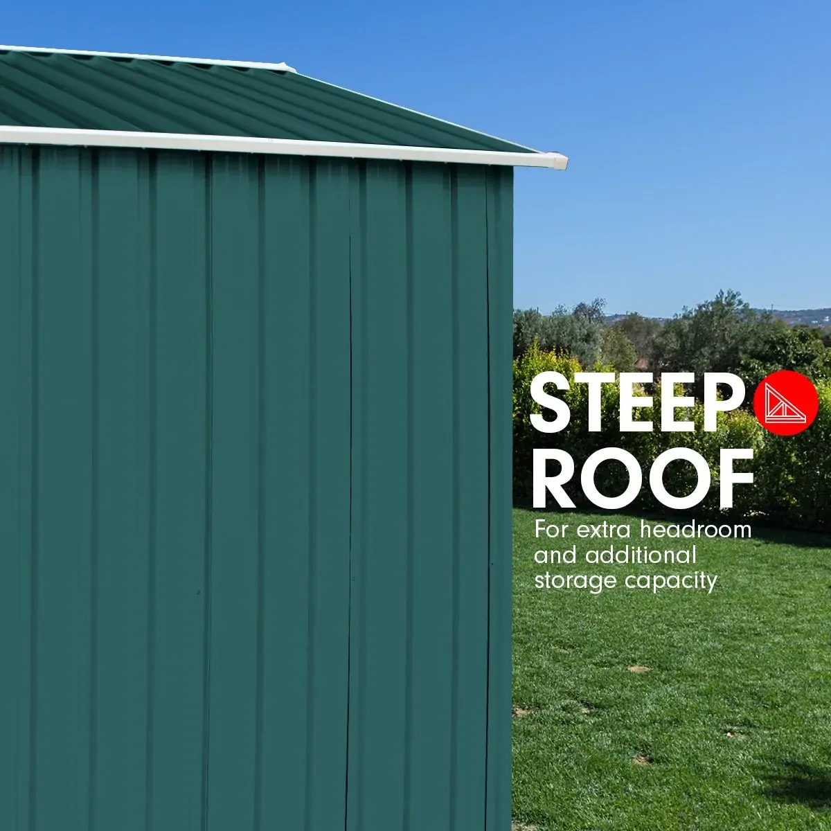 Garden Shed Spire Roof Outdoor Storage Shelter - Grey Price
