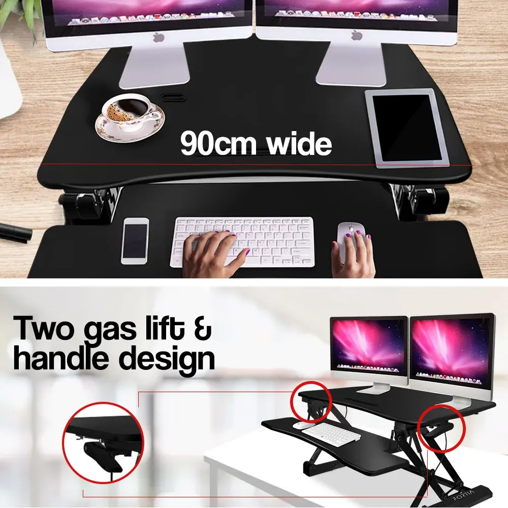 FORTIA Height Adjustable Standing Desk Riser Sit/Stand Computer Desktop Office. Price