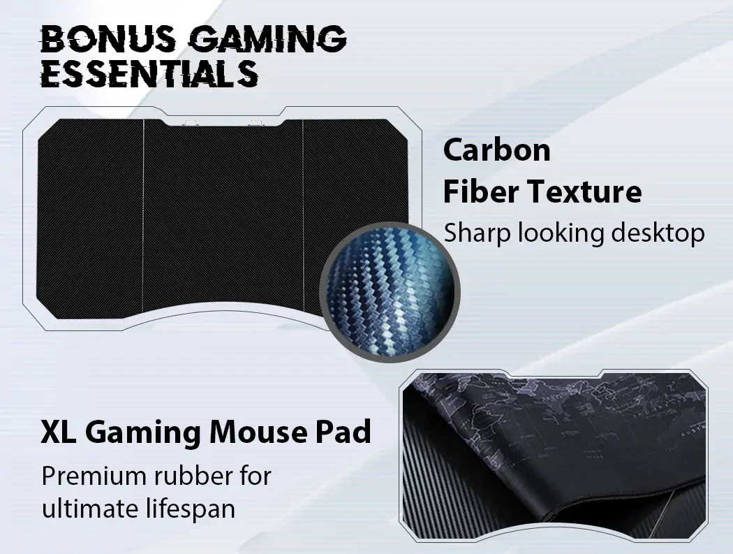 Gaming Desk 139cm PC Table Setup Computer Carbon Fiber Style Price