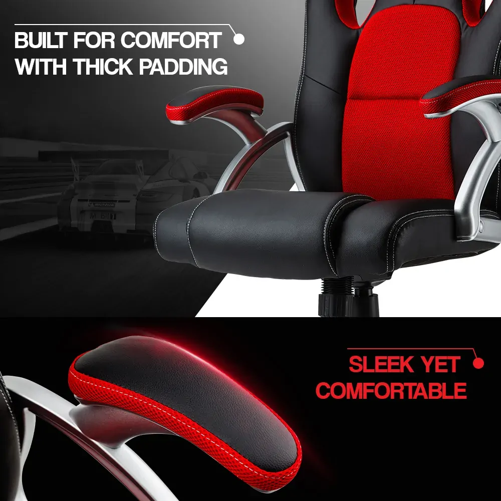 Racing Office Chair Seat Executive Computer Gaming PU Leather Deluxe. Price