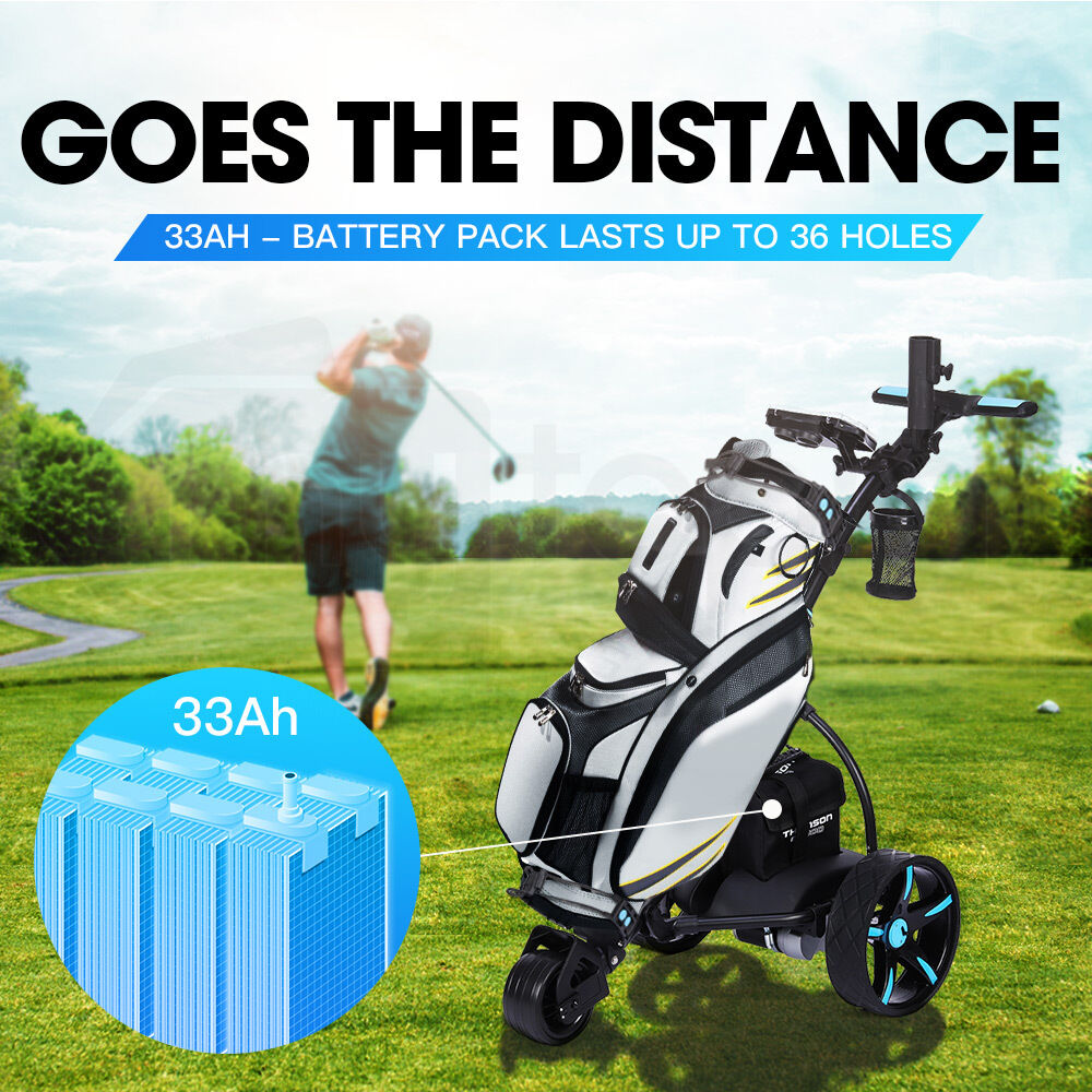 THOMSON Golf Buggy Electric Trolley Automatic Motorised Foldable Cart LED Price