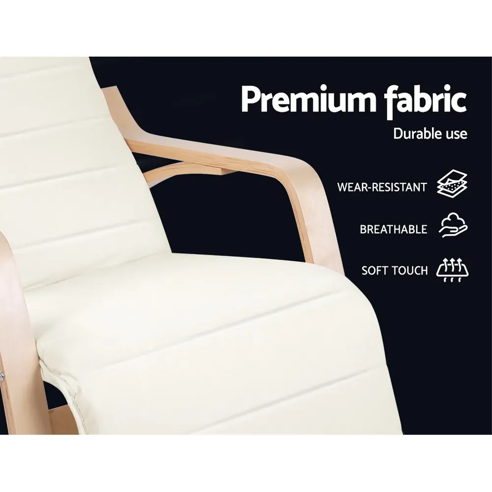 Fabric Rocking Armchair with Adjustable Footrest Price