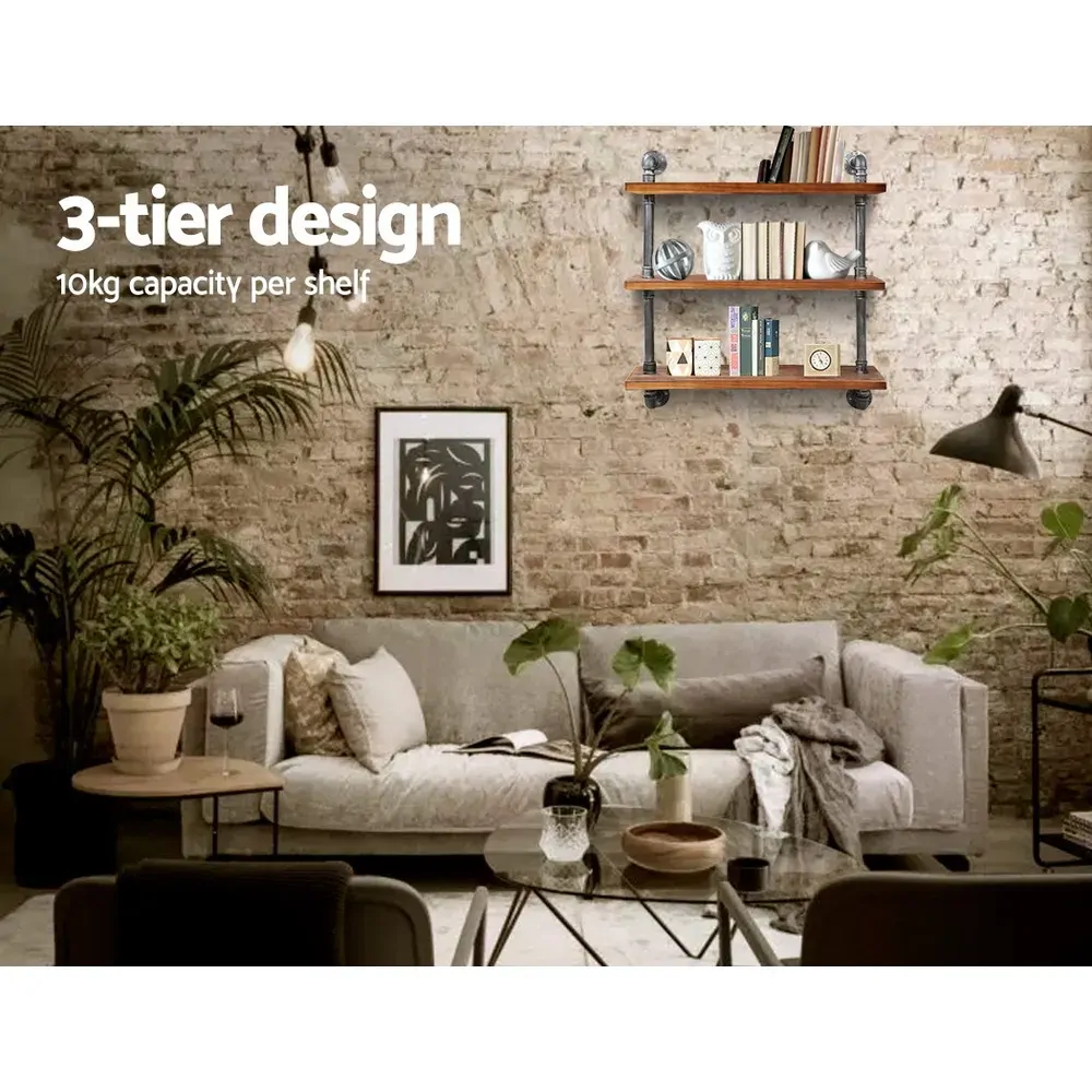 Display Shelves Wall Brackets Bookshelf Industrial DIY Pipe Shelf Rustic Price