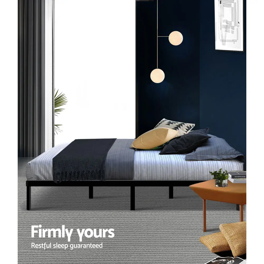 Metal Bed Frame Mattress Base Platform Wooden Black TED Price