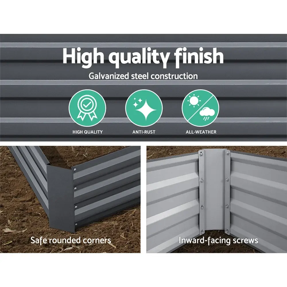 Green Fingers Galvanised Steel Garden Bed - Aliminium Grey Price
