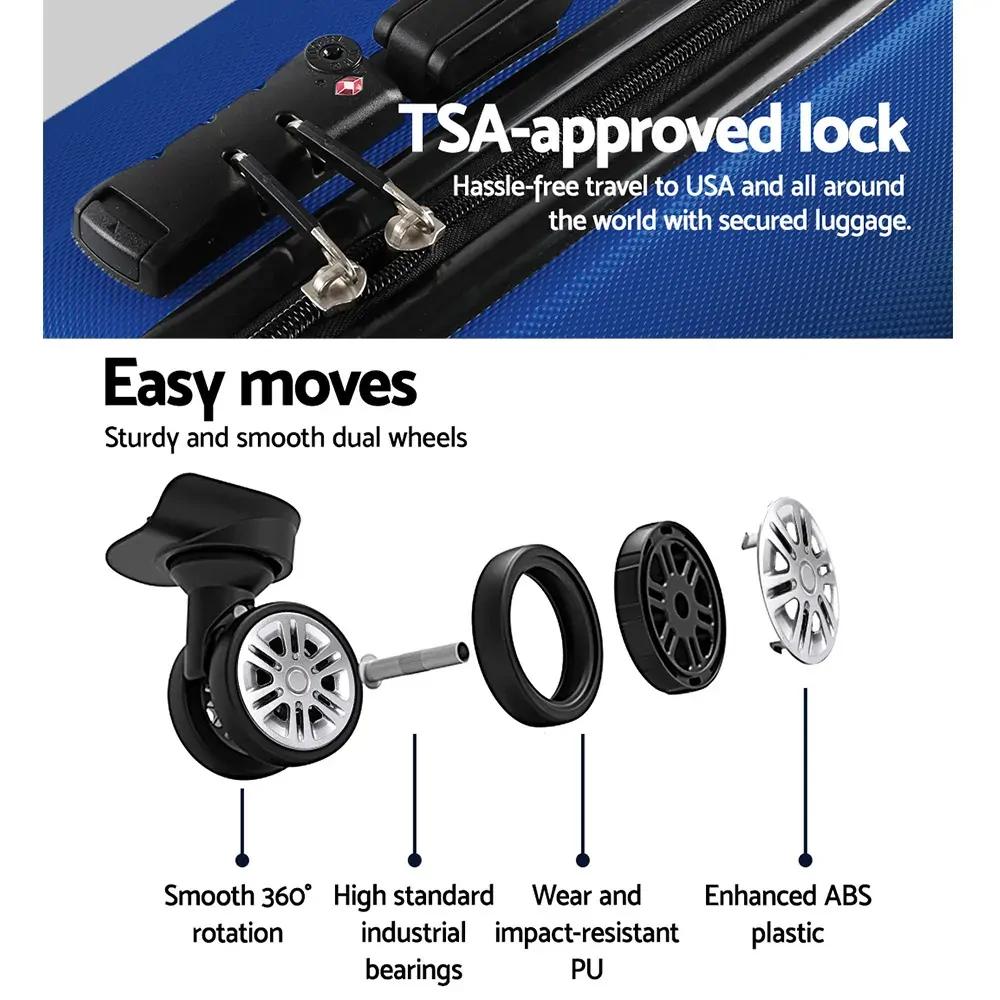 2pc Luggage Trolley Suitcase Sets Travel TSA Hard Case Price