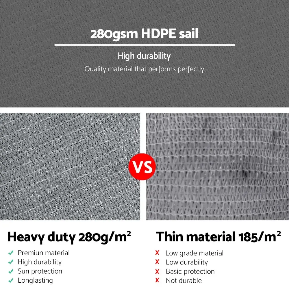 Sun Shade Sail Cloth Shadecloth Right Rectangle Canopy 280gsm Price