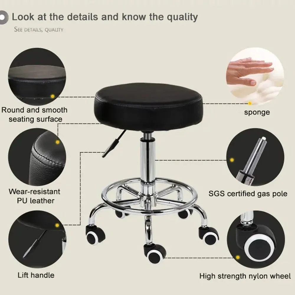 Salon Chair Bar Swivel Stool Office Roller Wheels Portable Height Adjust Leather BS8401 Price
