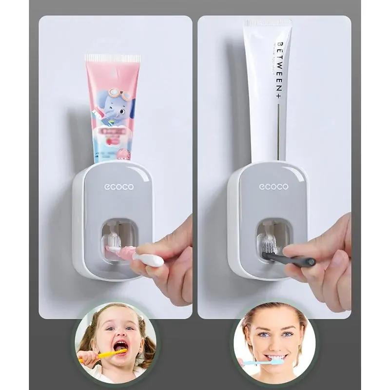 Ecoco Wall mount auto ands Free Toothpaste Dispenser Automatic Toothpaste Squeezer Bathroom Toothpaste Holder Price
