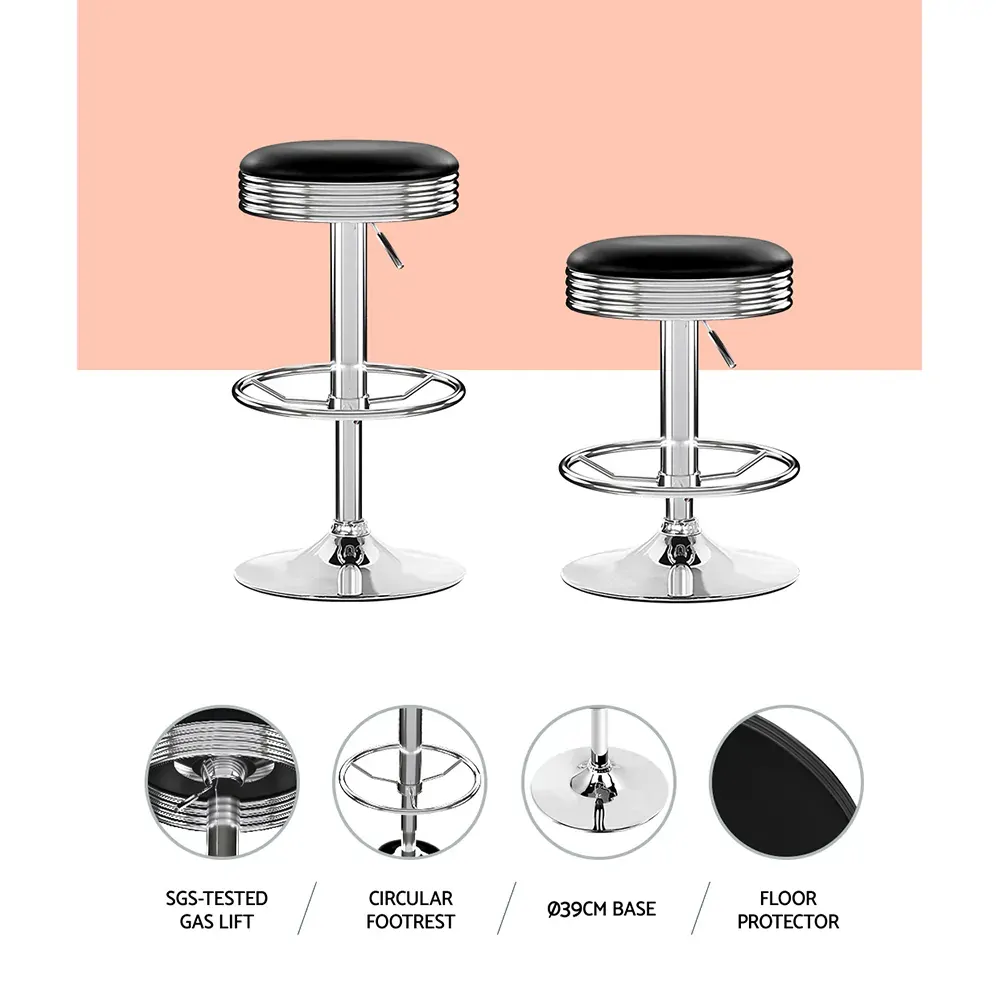 Backless PU Leather Bar Stools - Chrome Price