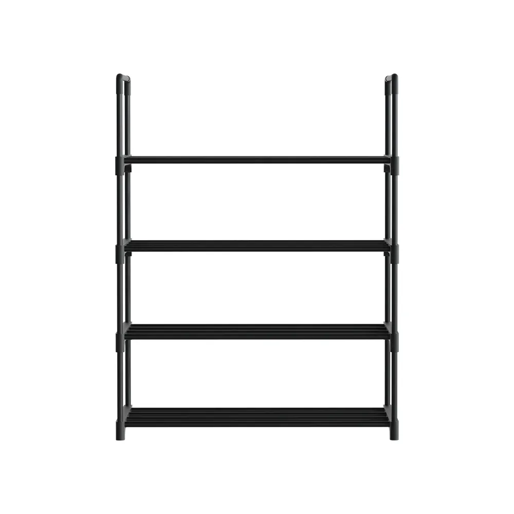 Shoe Rack Stackable Shelves 4 Tiers Shoes Storage Stand Black Price