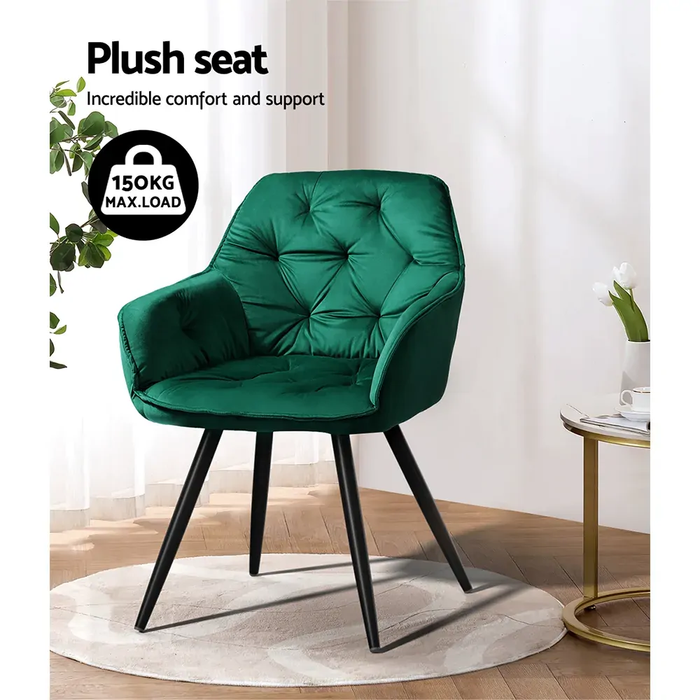 Set of 2 Calivia Dining Chairs Kitchen Chairs Upholstered Velvet Price