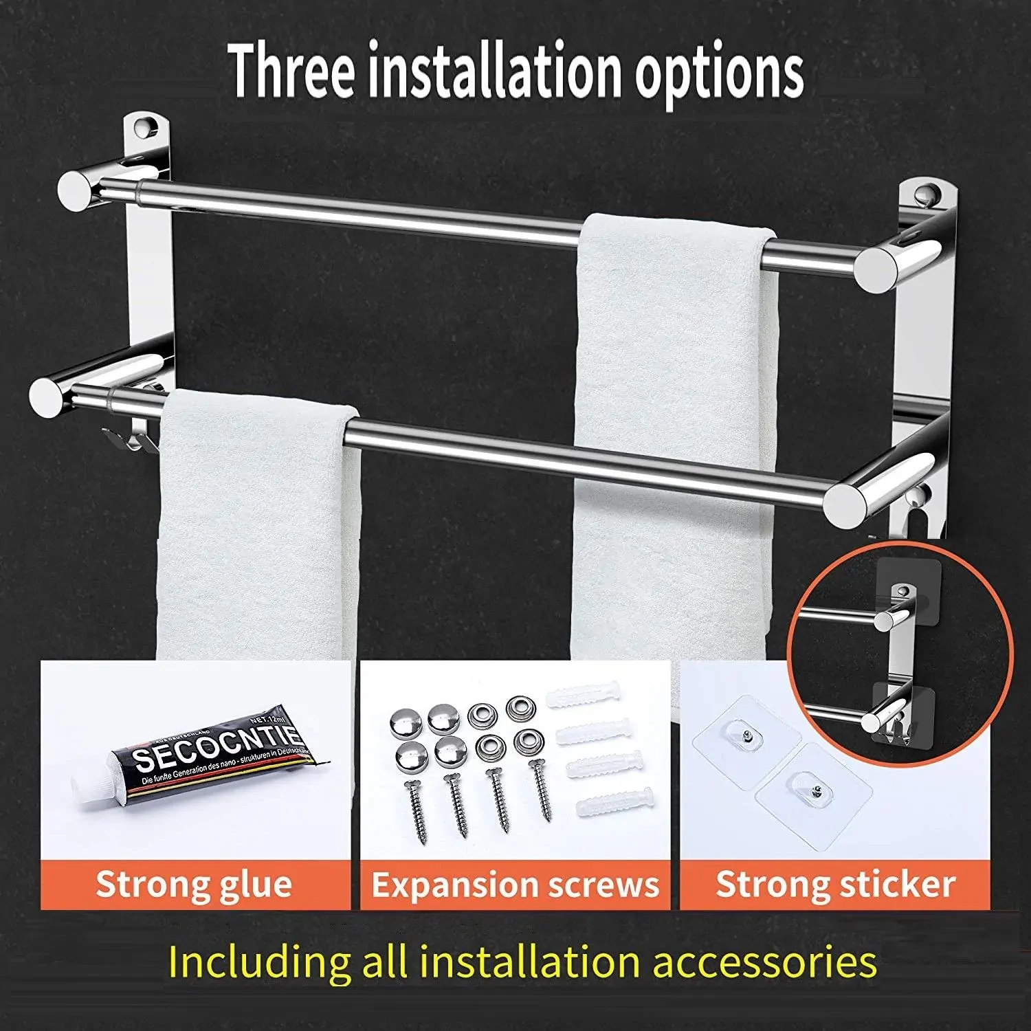 Stretchable 45-75 cm Towel Bar for Bathroom and Kitchen Price