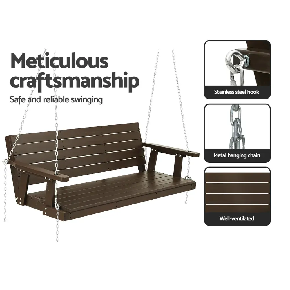 Porch Swing Chair with Chain Outdoor Furniture 3 Seater Bench Wooden Price
