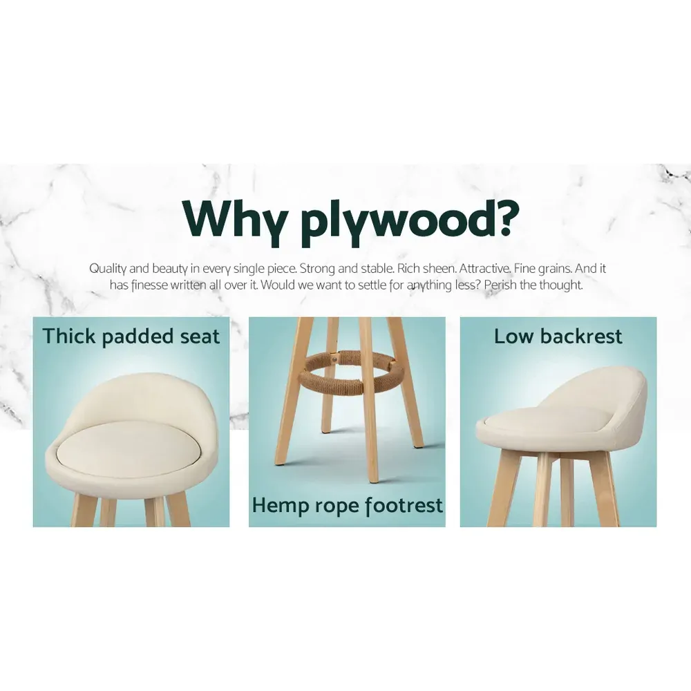 Set of 2 PU Leather Backrest Bar Stools Price