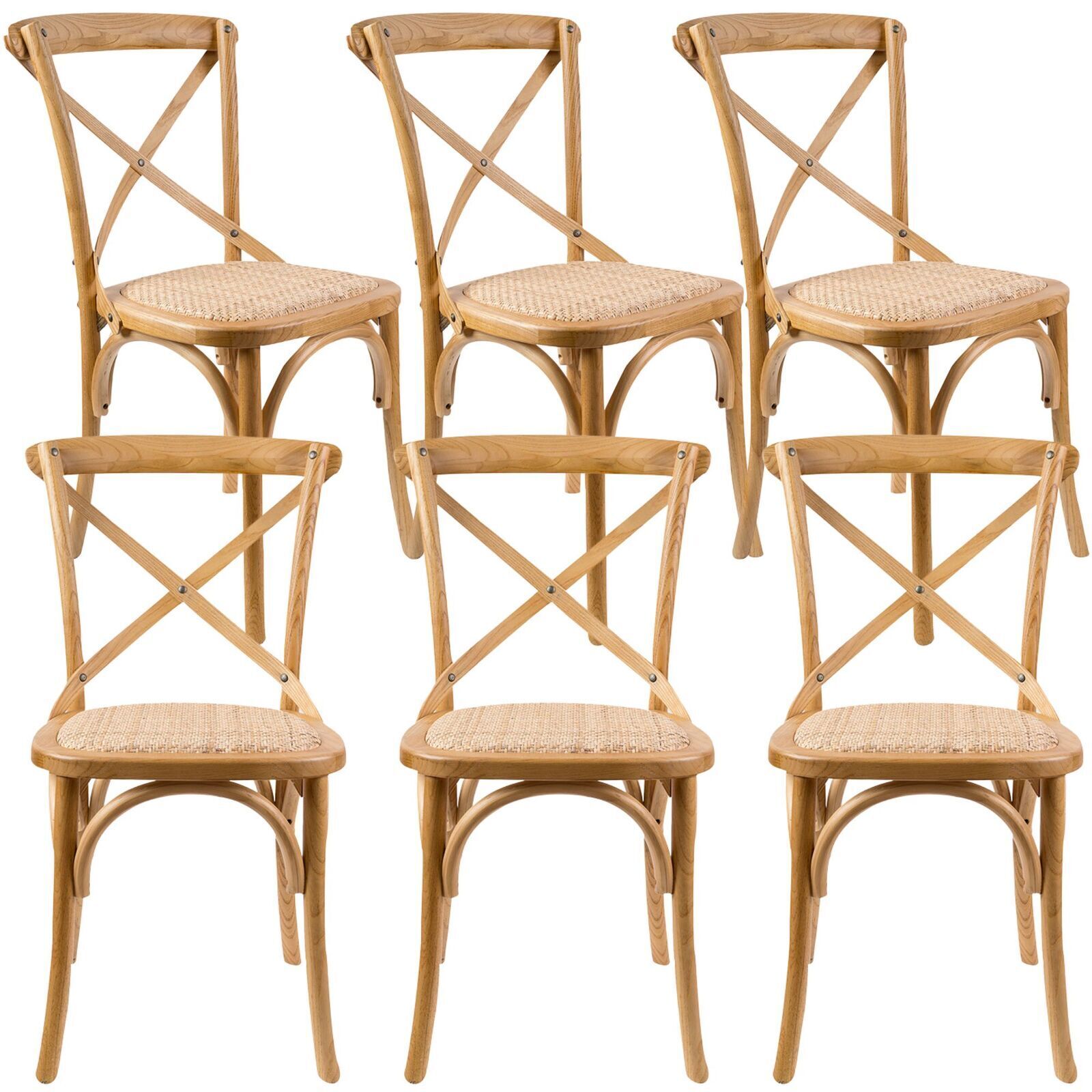 Aster Crossback Dining Chair Solid Birch Timber Wood Ratan Seat Price