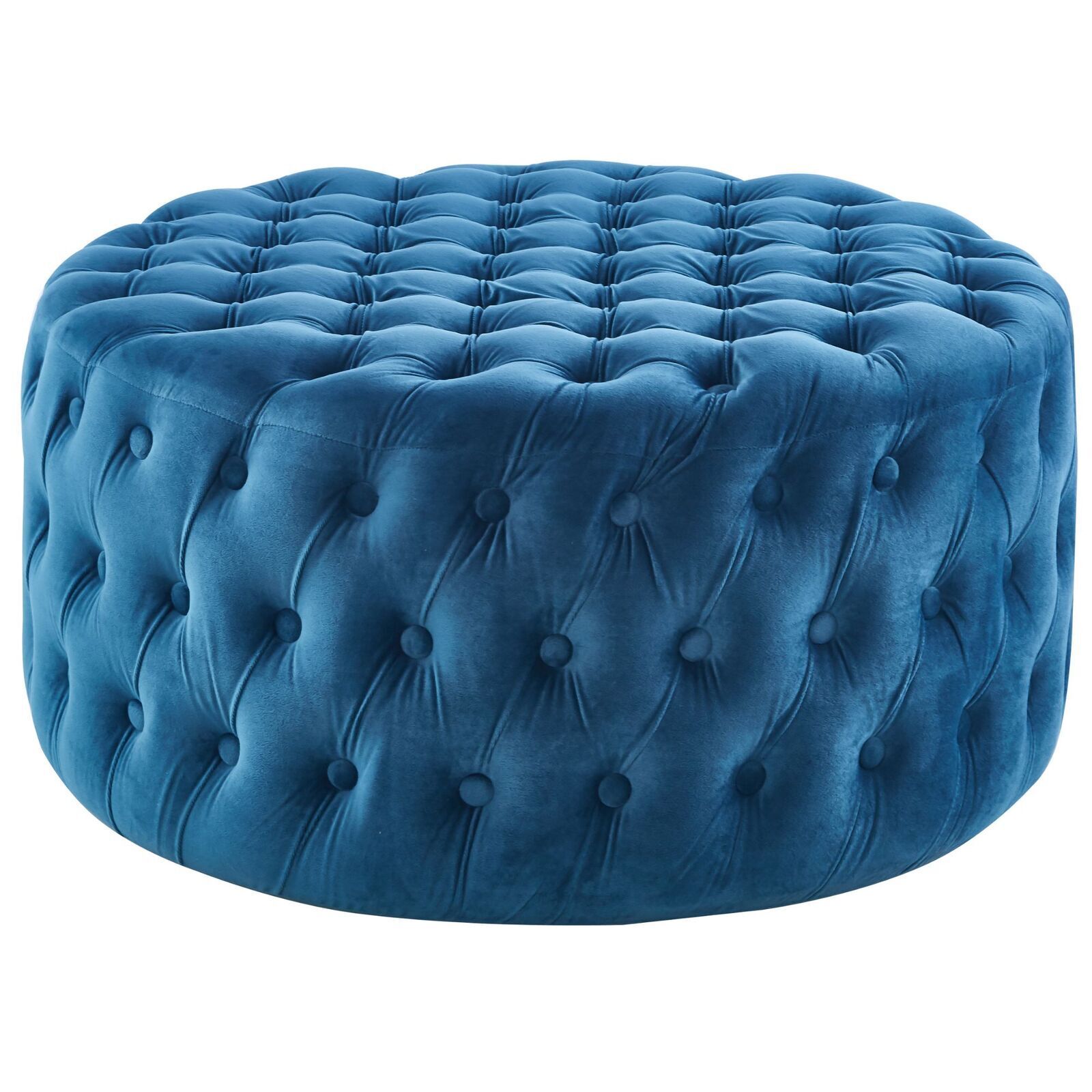 Cosmos Tufted Velvet Fabric Round Ottoman Footstools Price