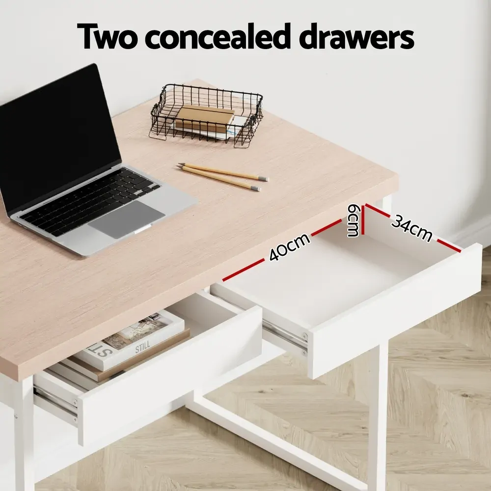 Metal Desk with Drawer - Wooden Top Price
