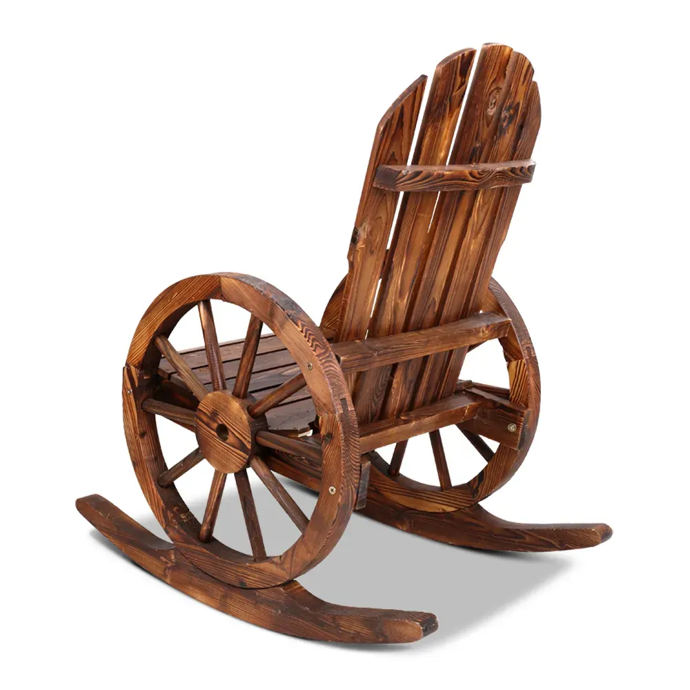 Wagon Wheels Rocking Chair - Brown Price