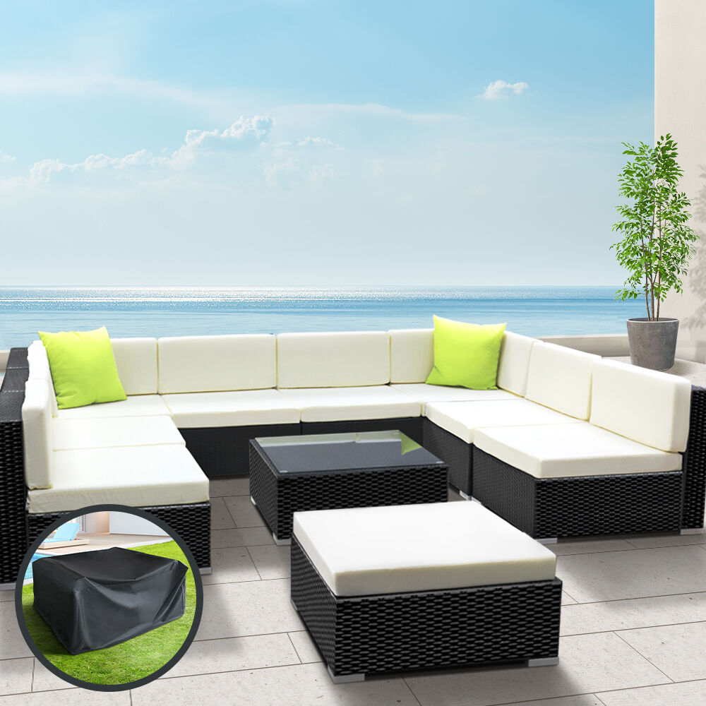 Sofa Set with Storage Cover Outdoor Furniture Wicker Price