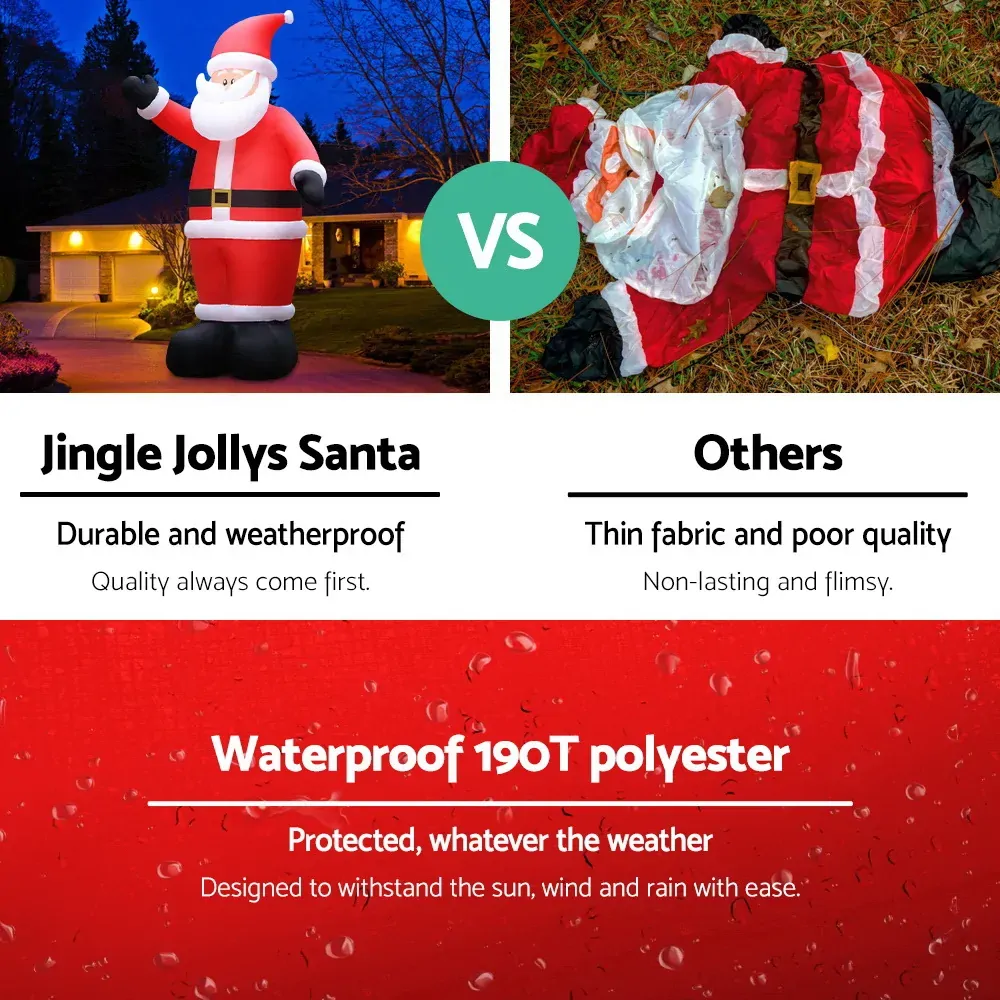 Jingle Jollys Christmas Inflatable Santa Decorations Outdoor Air-Power Light Price