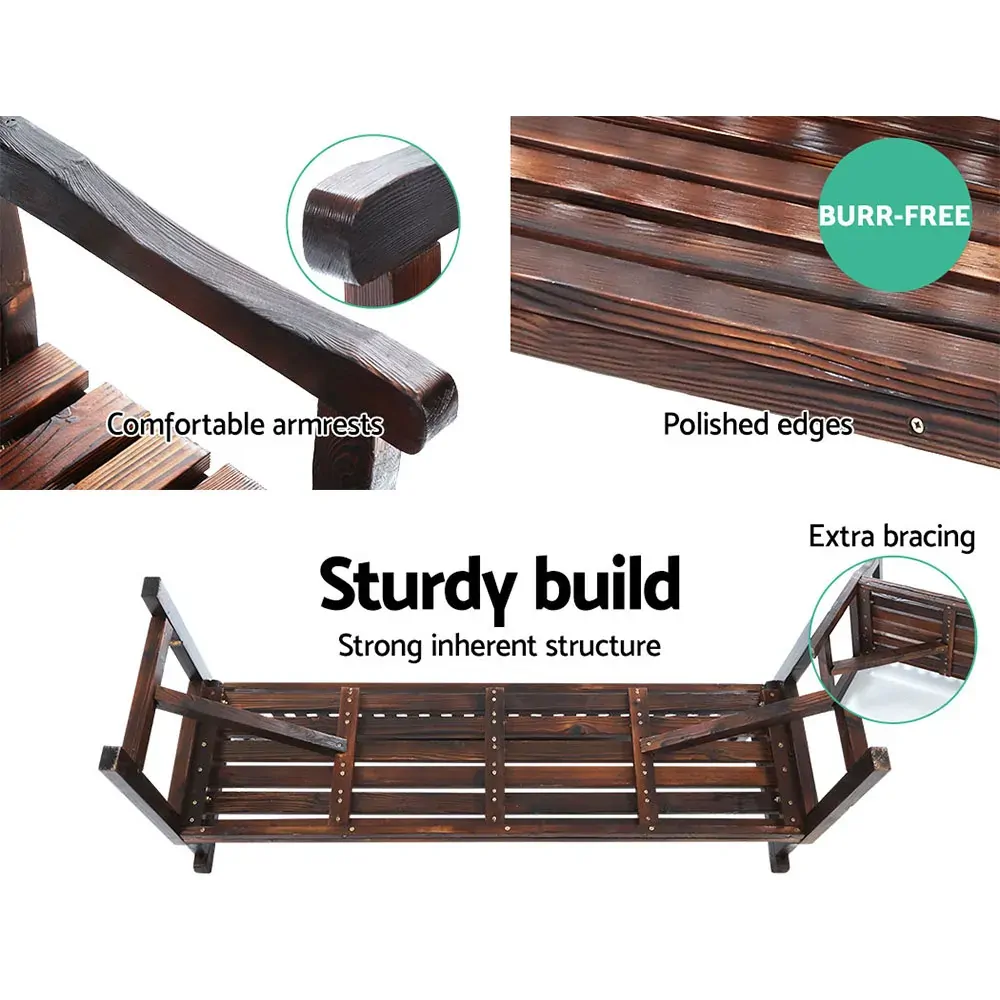 Wooden Garden Bench Chair Outdoor Furniture Decor Patio Deck 3 Seater Price