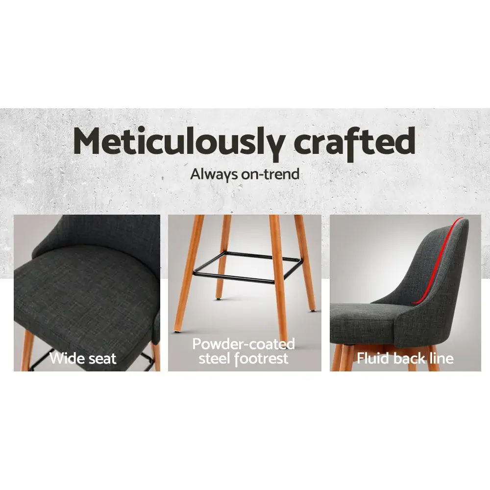 Wooden Fabric Bar Stools Square Footrest Price