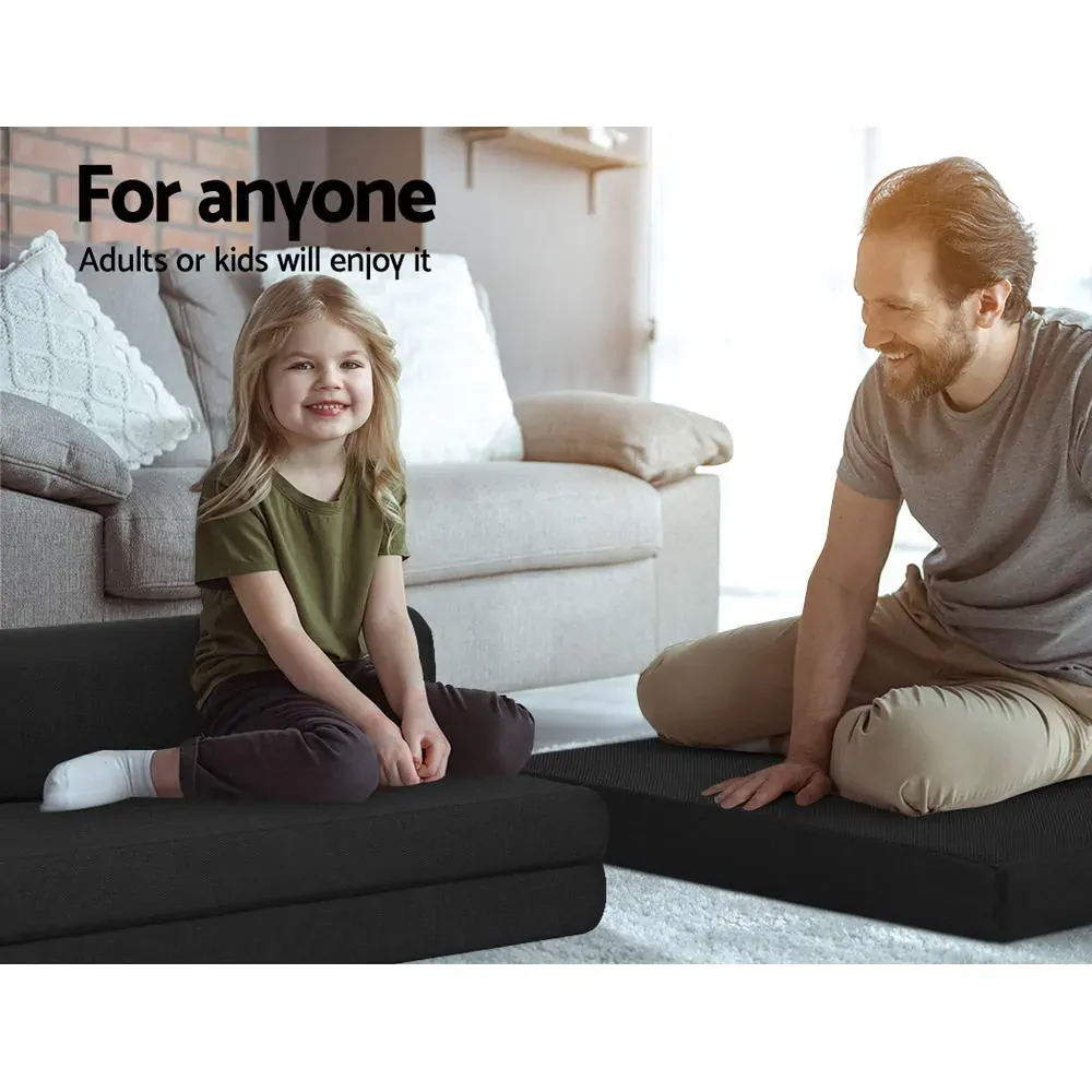 Barnoldswick Bedding Folding Foam Mattress Portable Sofa Bed Mat Air Mesh Fabric Black Price
