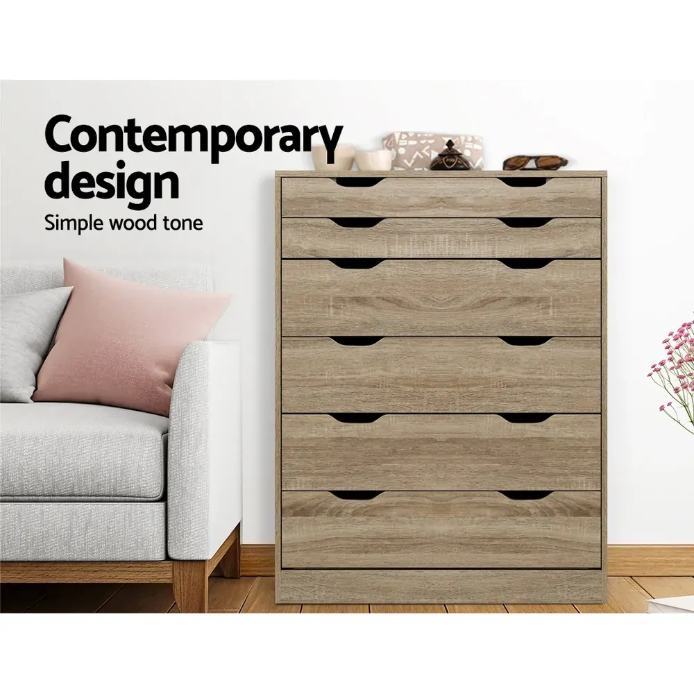 6 Chest of Drawers Tallboy Dresser Table Storage Cabinet Bedroom Price
