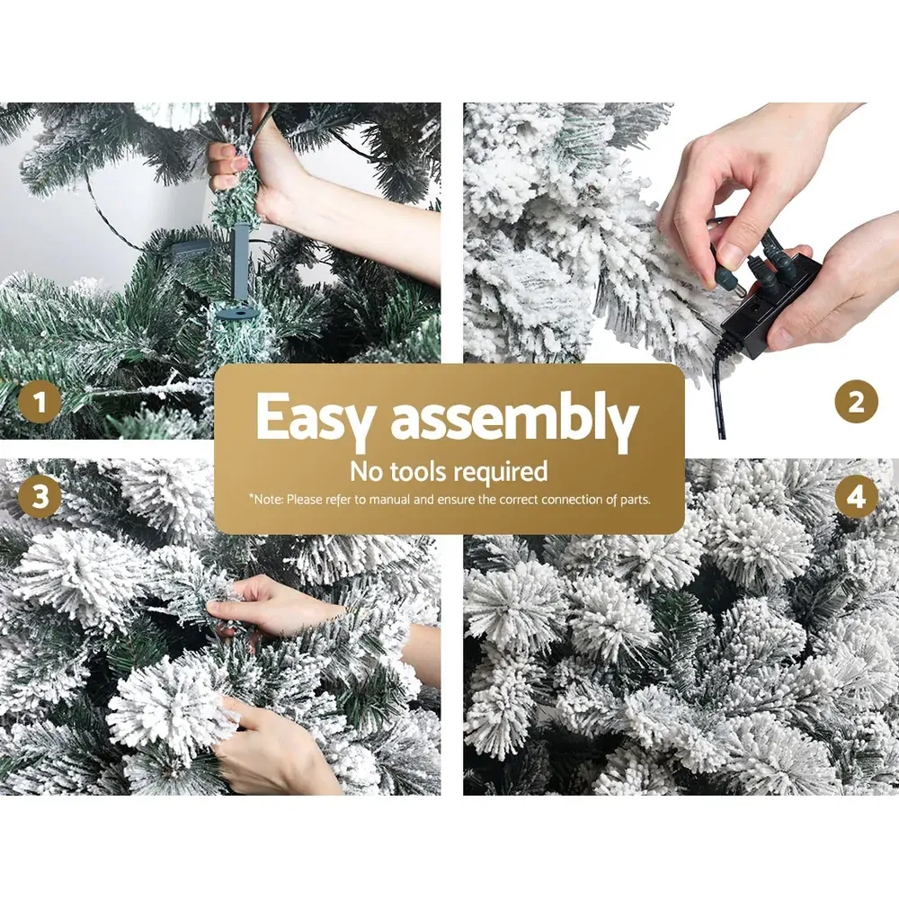 Jingle Jollys Christmas Tree Xmas Tree with LED Lights Snowy Tips Price