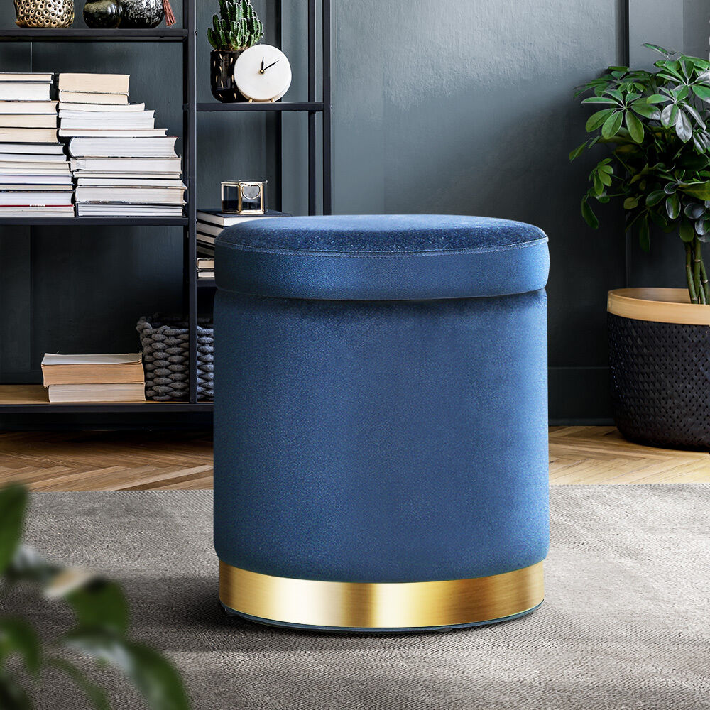 Ottoman Foot Stool with Storage Round Velvet Foot Rest Pouffe Footstool Price