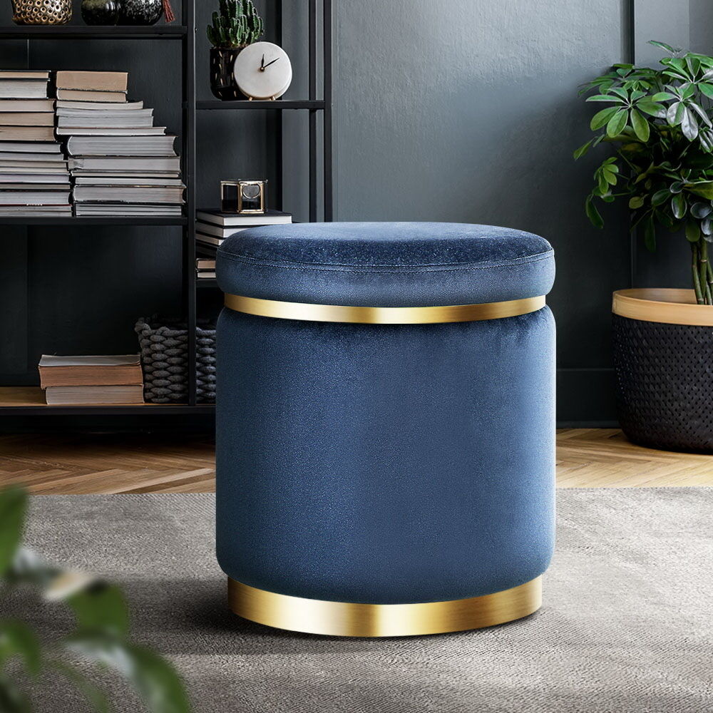 Round Velvet Ottoman Foot Stool Foot Rest Pouffe Padded Seat Footstool Price