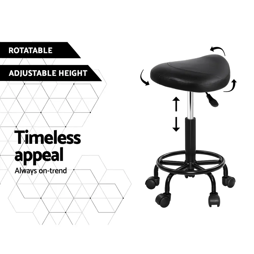Saddle Stool Salon Chair Black Swivel Beauty Barber Hairdressing Gas Lift Price