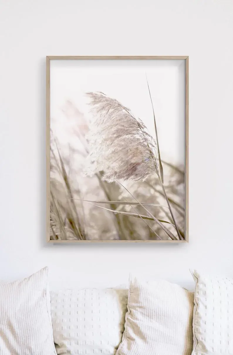Pampas Grass 2 Sets Wood Frame Canvas Wall Art Price