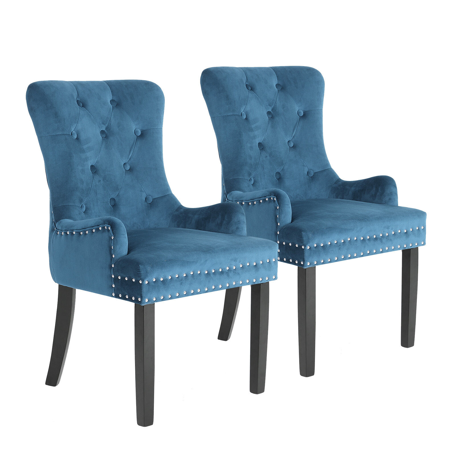 French Provincial Dining Chair Ring Studded Lisse Velvet Rubberwood Price