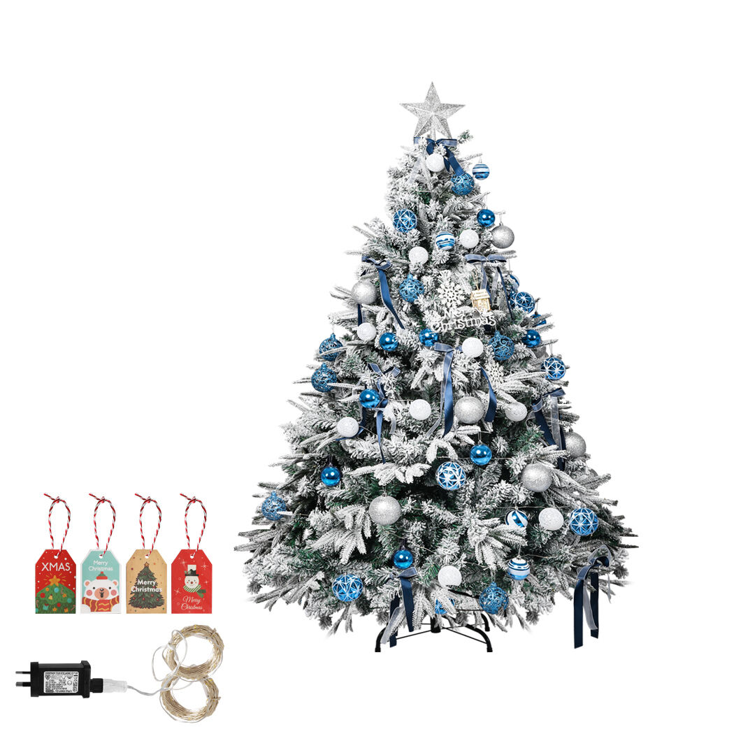 Christmas Tree Fairy Lights Snow Flocked Xmas Ornaments Decor Price