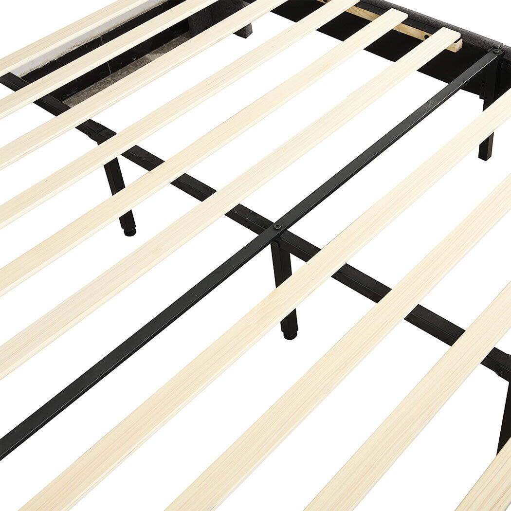 Adwick Bed Frame Mattress Base Platform Wooden Velevt Headboard Price