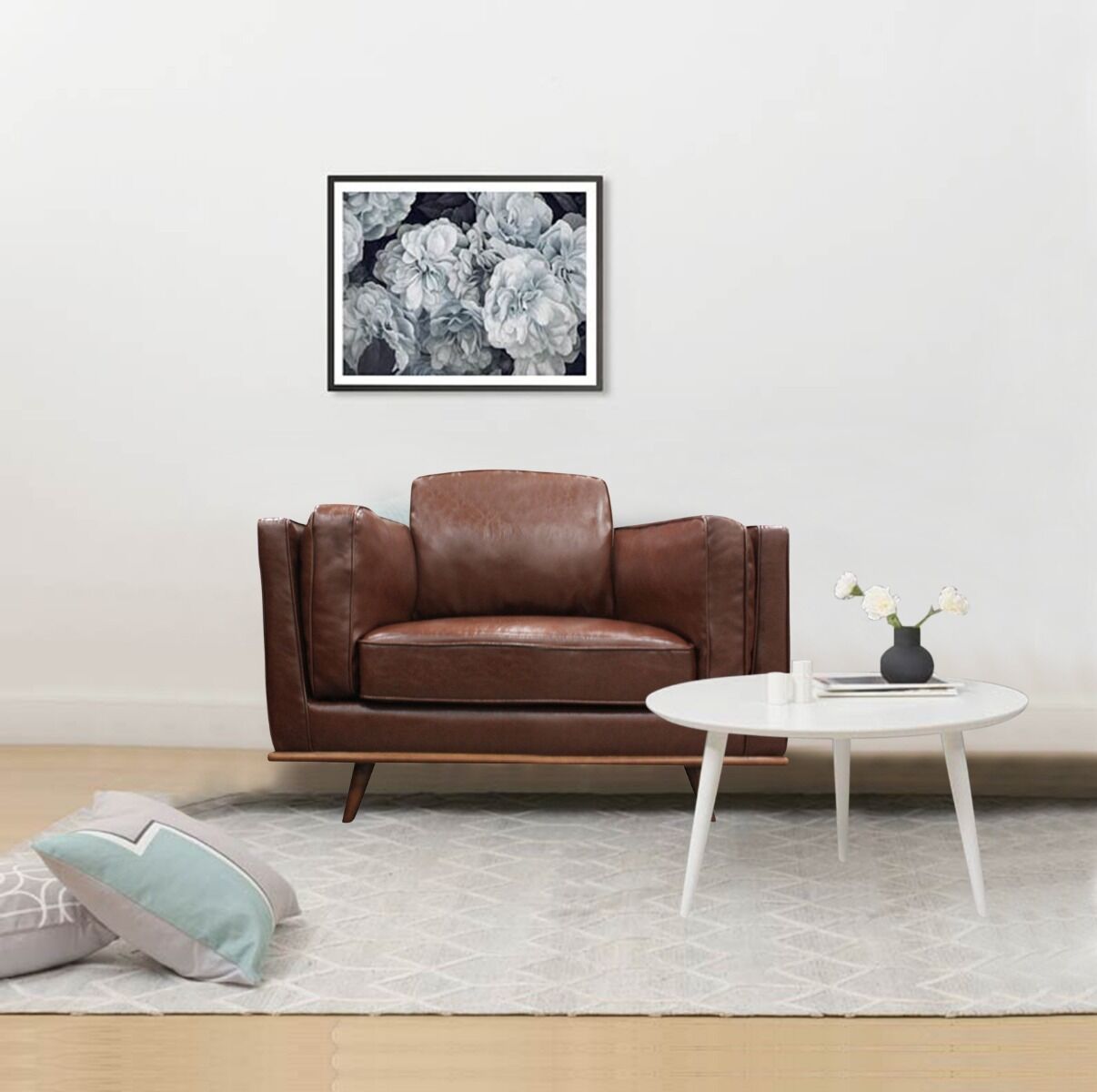 Hinesville Faux Sofa Brown Lounge Set for Living Room Couch with Wooden Frame Price
