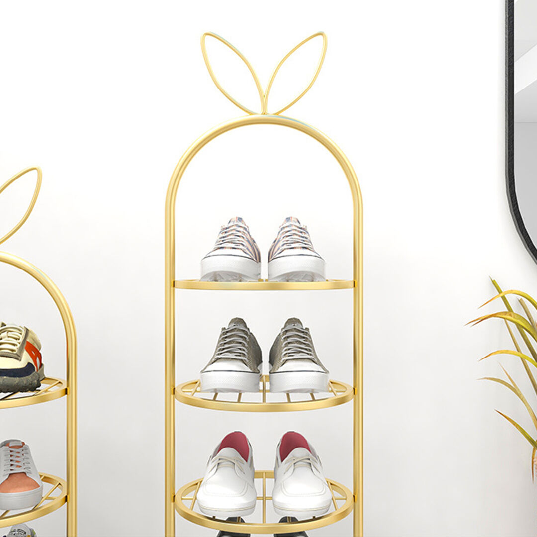 Gold Plated Metal Shoe Organizer Space Saving Portable Footwear Storage Shelf Price