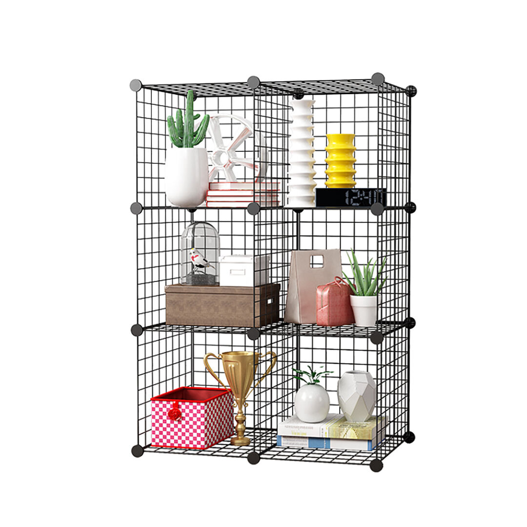 Black Portable Cube Storage Organiser Foldable DIY Modular Grid Space Saving Shelf Price