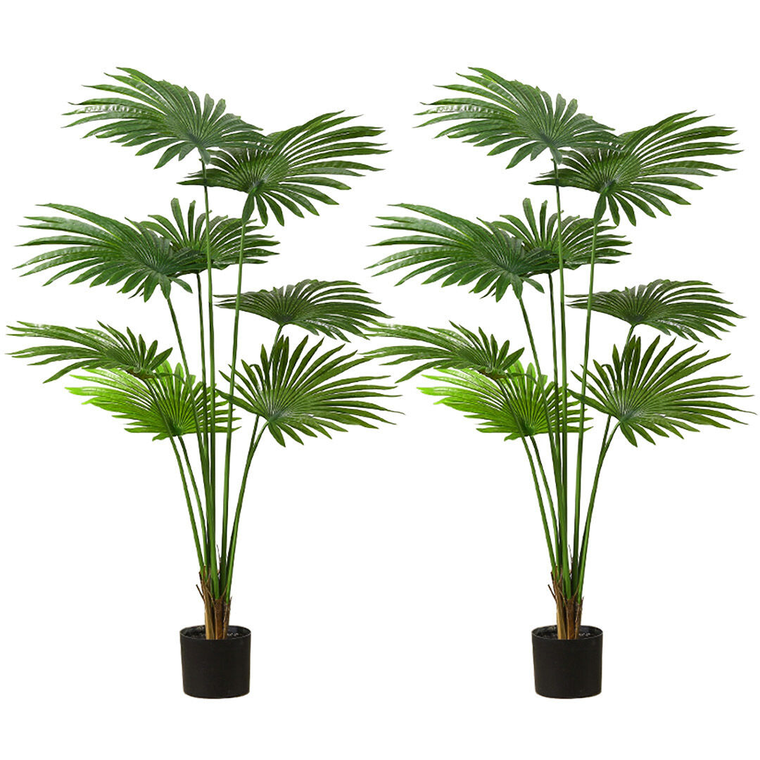 Artificial Natural Green Fan Palm Tree Fake Tropical Indoor Plant Home Office Decor Price