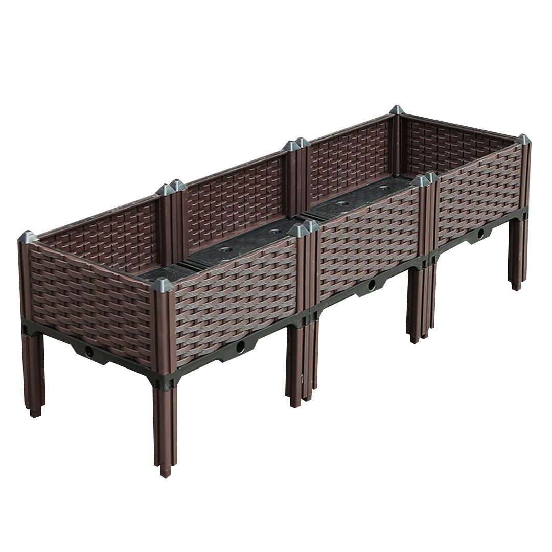 Raised Planter Box Vegetable Herb Flower Outdoor Plastic Plants Garden Bed with Legs Price
